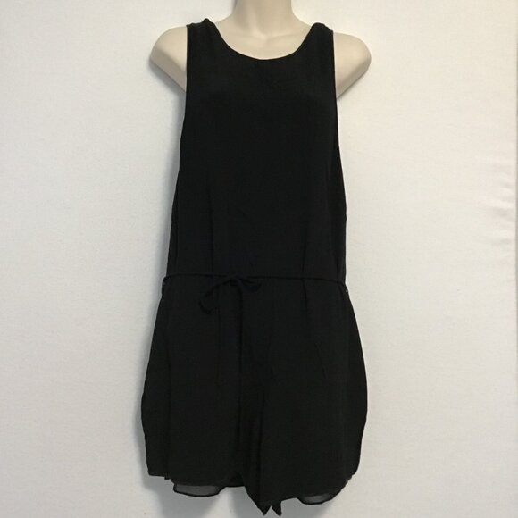 Aritzia Wilfred Black Romper with Tie Belt Size L - Picture 1 of 8